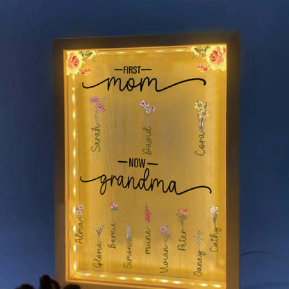 Wooden Acrylic Birthday Flower Mother's Day Luminous Ornament