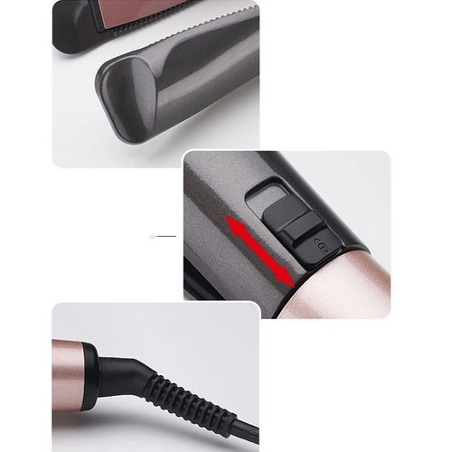 2-in-1 Ionic Hair Straightener & Curler – Anti-Static, Fast Heat, Dual Voltage