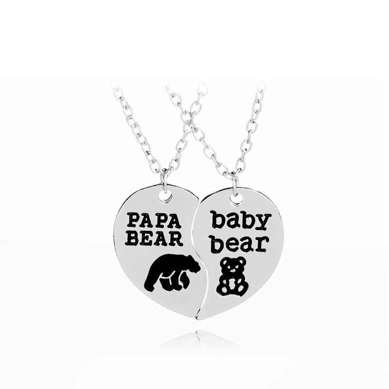 Mother's Day Gift Papa bear Baby bear Necklace