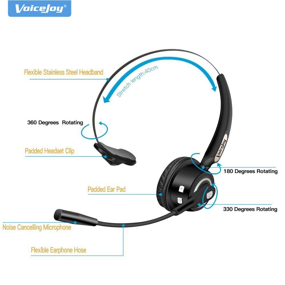 Truck Driver Headset Bluetooth Phone Headset With Microphone Office Bluetooth Headset With Noise Canceling Bluetooth Headphones