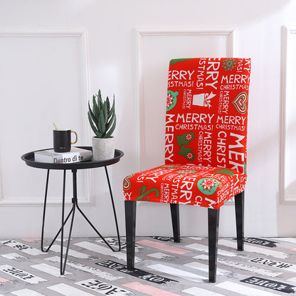 Christmas universal elastic chair cover