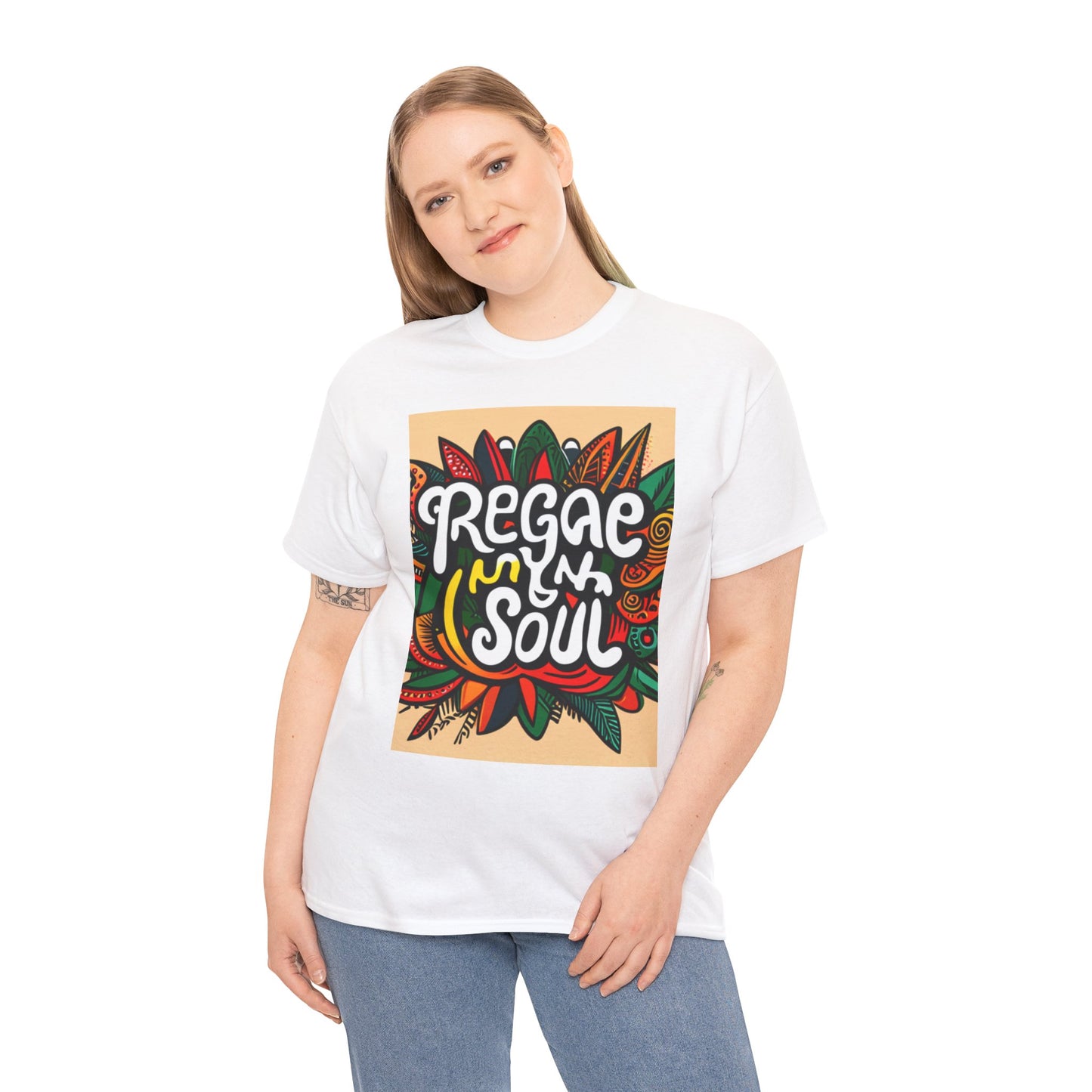 Reggae inna Yuh Soul Unisex Heavy Cotton Tee