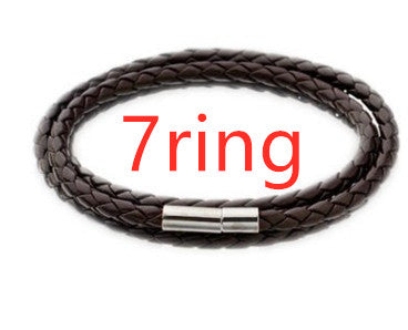 best Personalized Mens Braided Genuine Leather Bracelet Stainless Steel Custom Beads Name Charm Bracelet For Men With Family Names 7 shop online at M2K Trends for