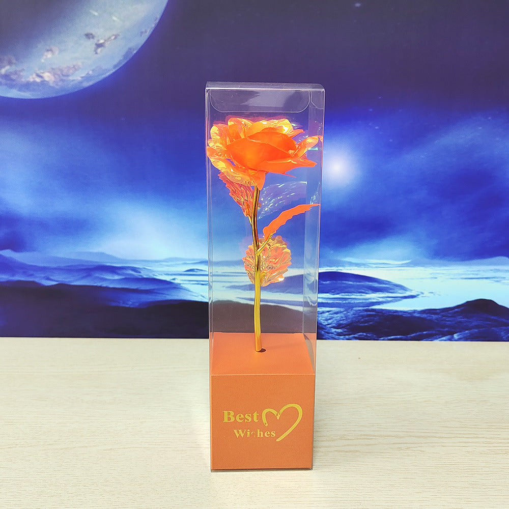 Colorful Gold Gold-foil Roses Mother's Day 520 Artificial Flower Valentine's Day Gift Christmas