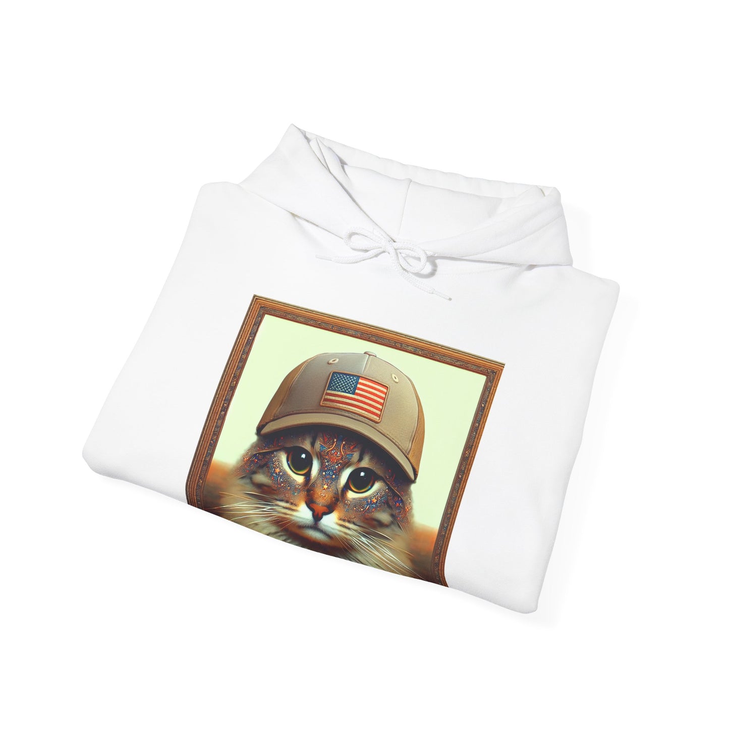 Cat in Cap USA Hoodie Sweatshirt