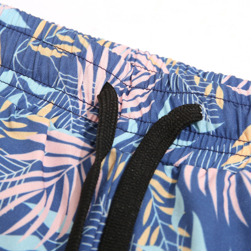 Bañador suelto, pantalones cortos de playa de doble capa estampados de verano