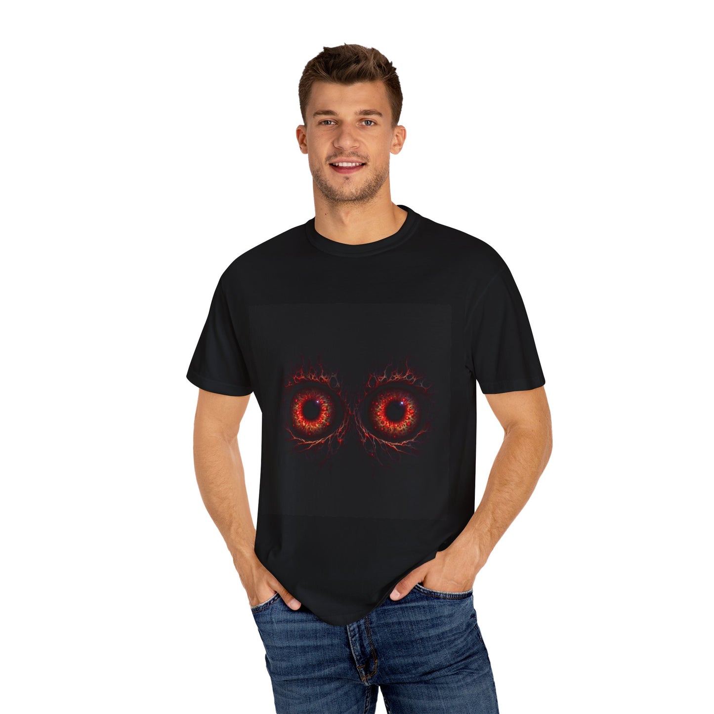 Halloween Unisex T-shirt with Scary Eyes Design