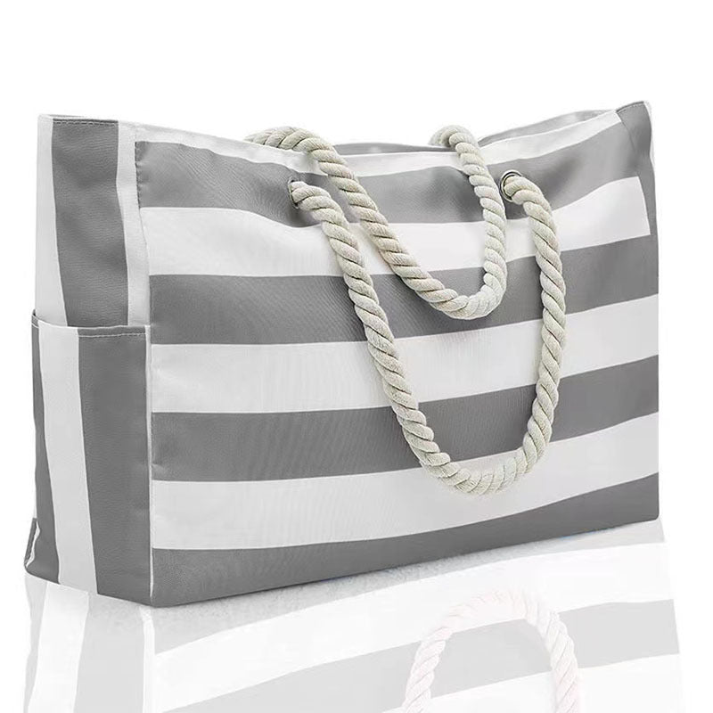 Affordable Striped Beach Canvas Travel Bag by M2k Trends