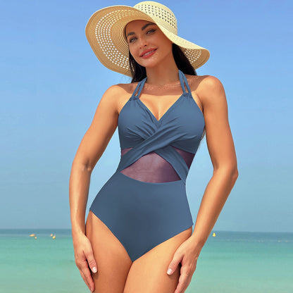 Halter One-piece Swimsuit: Summer, Beach Style