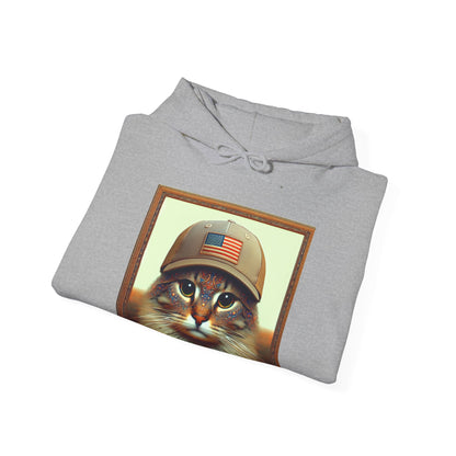 Cat in Cap USA Hoodie Sweatshirt