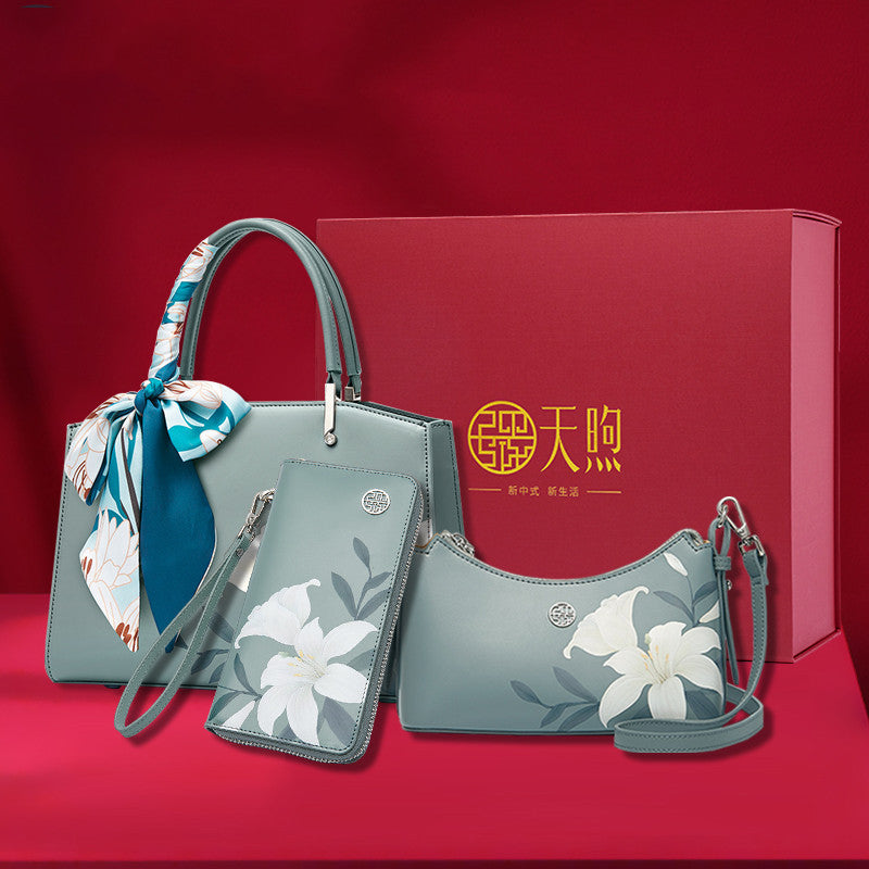 Bolso diagonal de cuero de moda práctico para el día de la madre