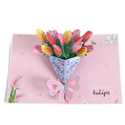 Mother's Day 3D Ornament 3D Bouquet Greeting Card