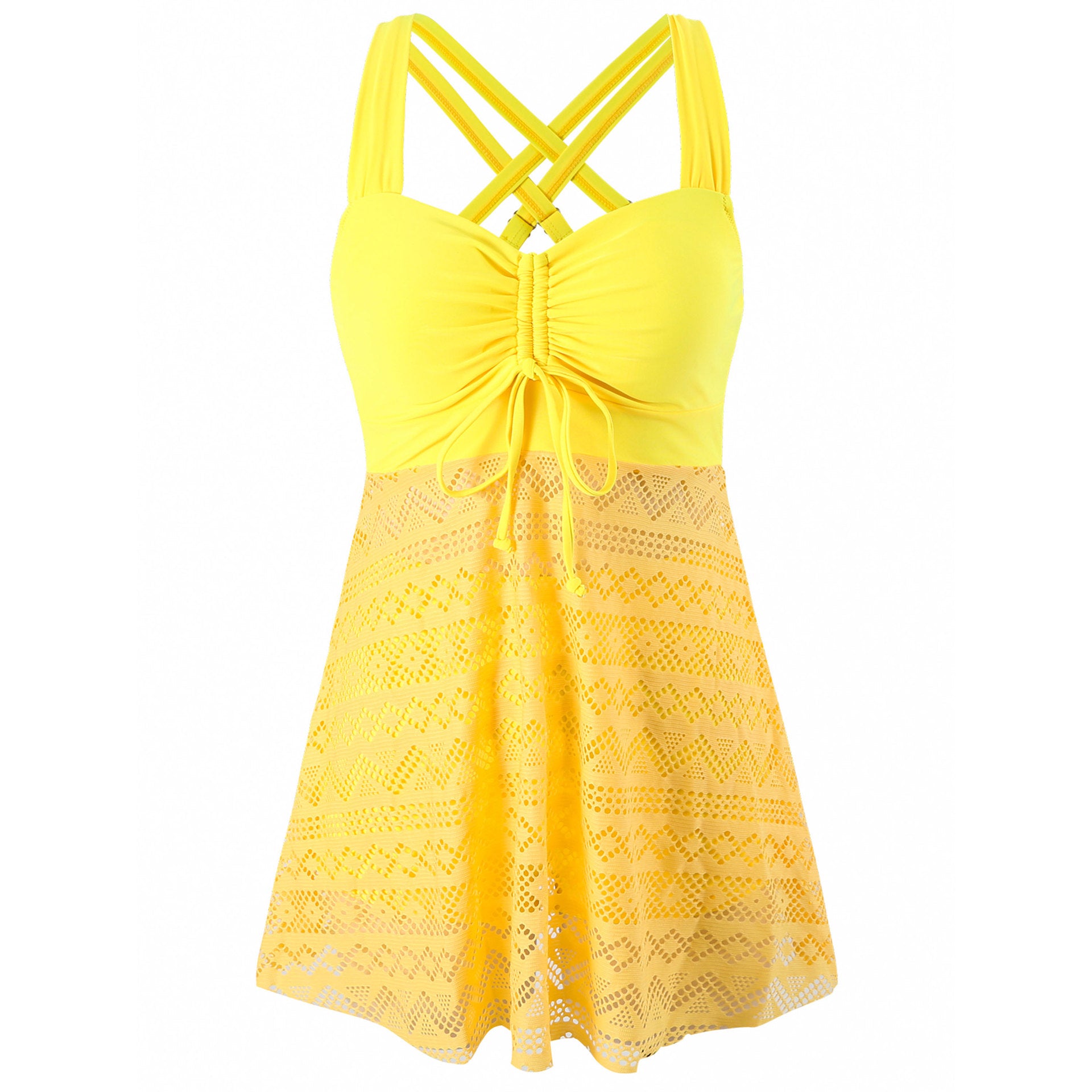 Women's Lace One-Piece Swimsuit Set | Solid Color with Matching Pants