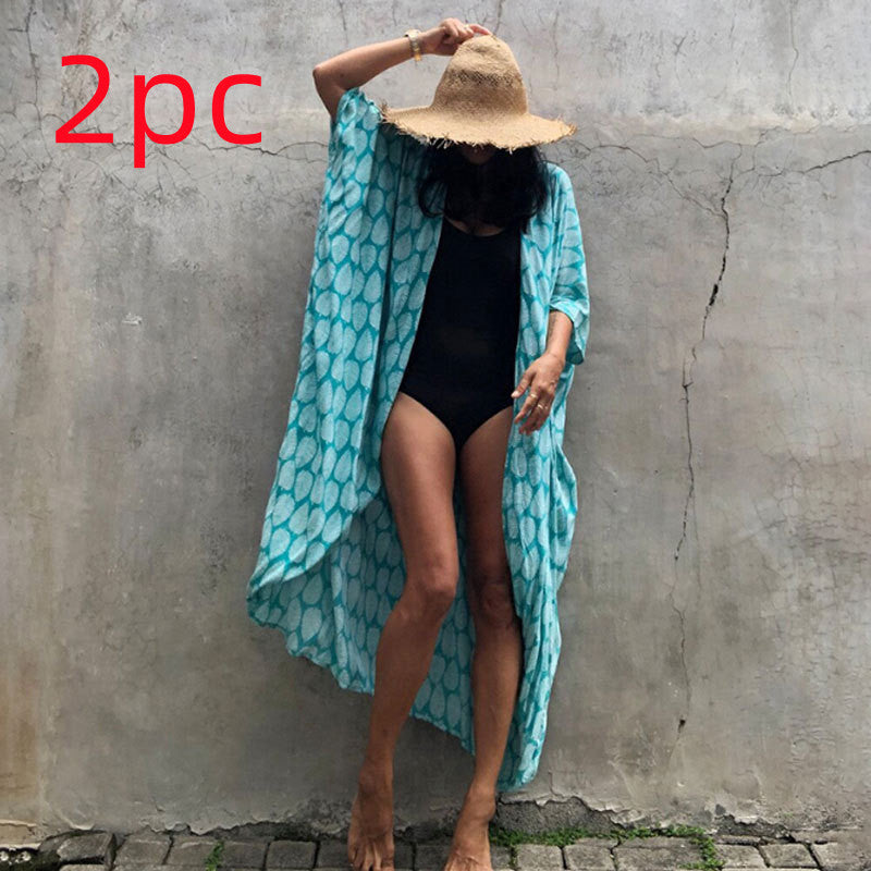 Polyester Ladies Sun Protection Resort Beach Dress Cover Up