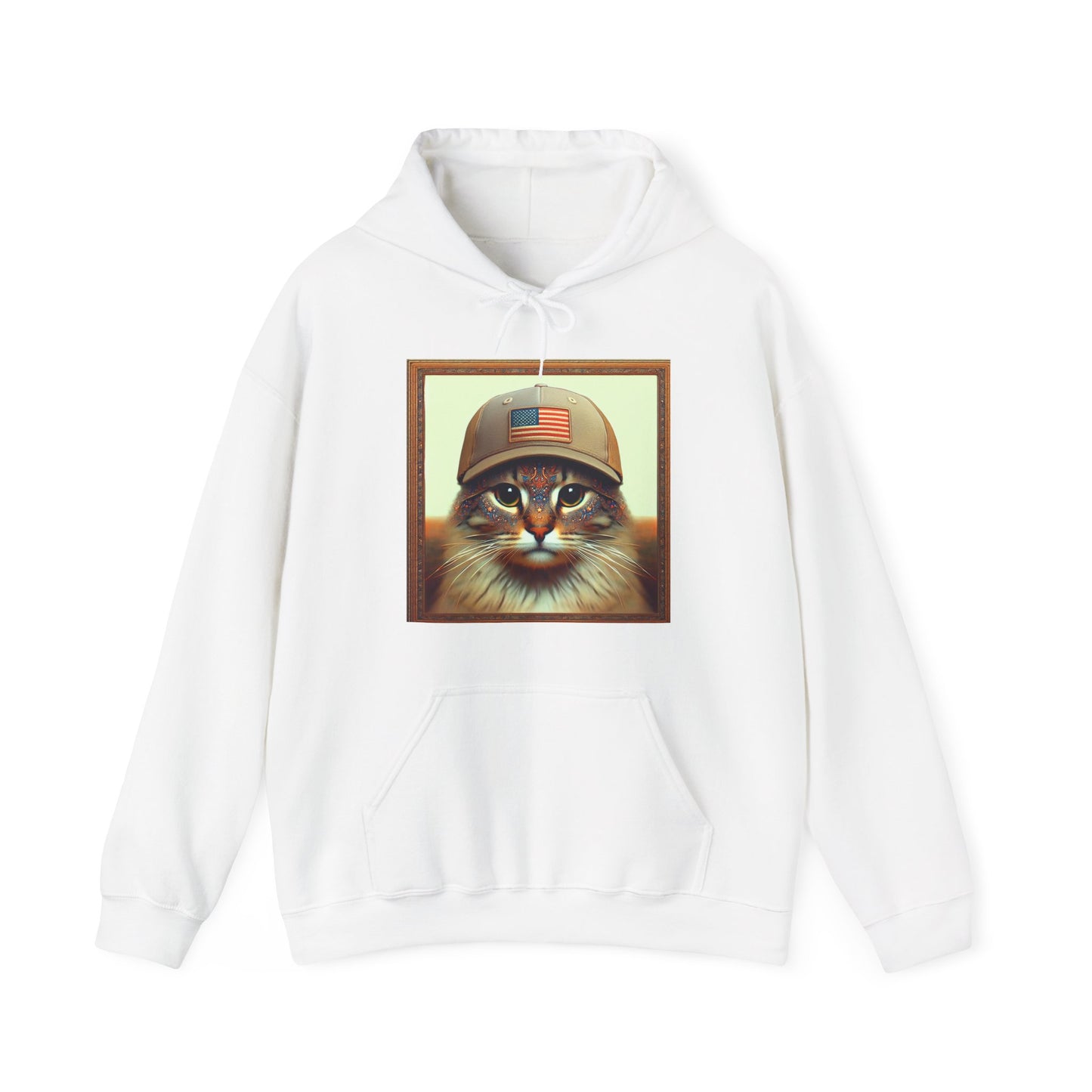 Cat in Cap USA Hoodie Sweatshirt