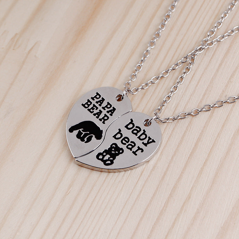 Mother's Day Gift Papa bear Baby bear Necklace