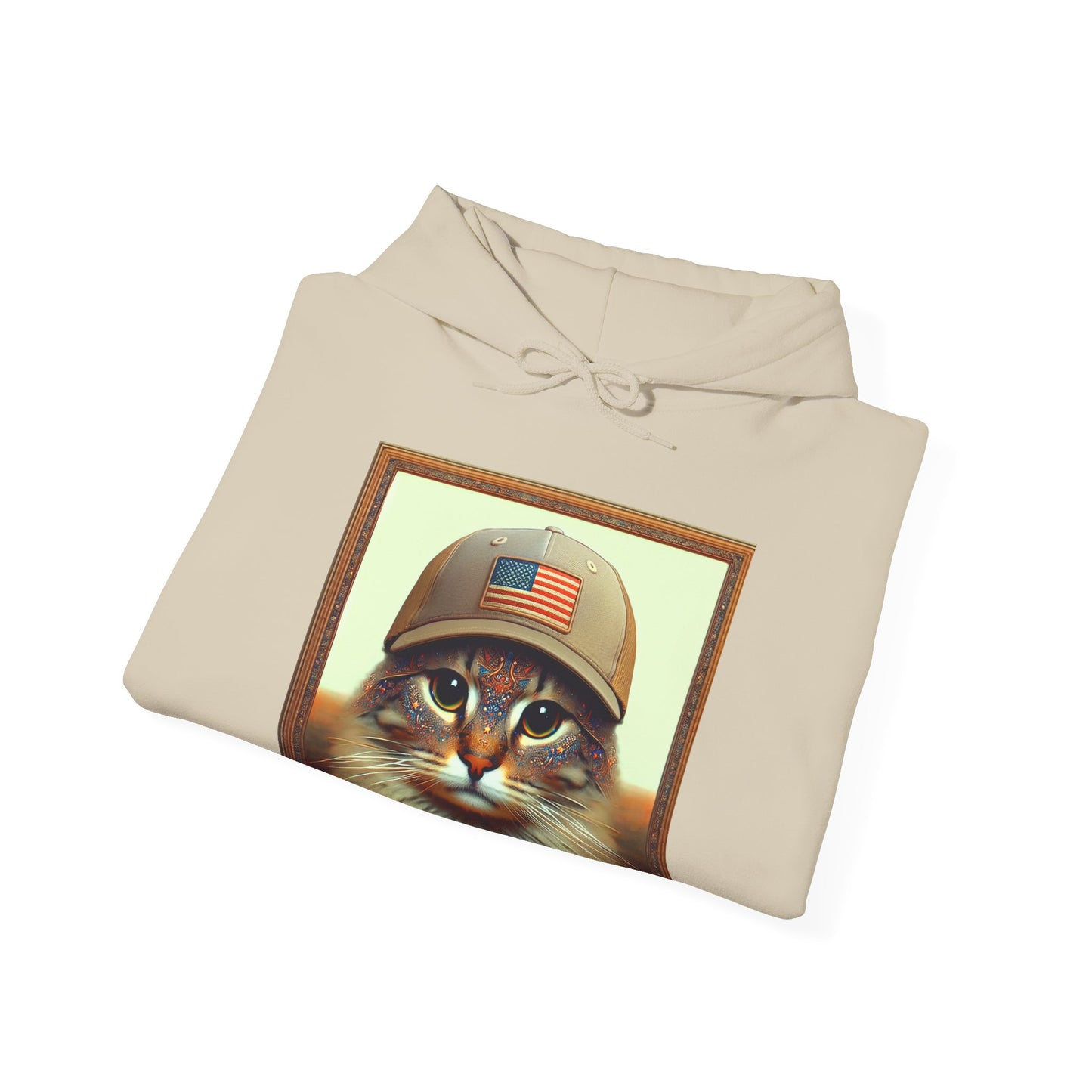 Cat in Cap USA Hoodie Sweatshirt