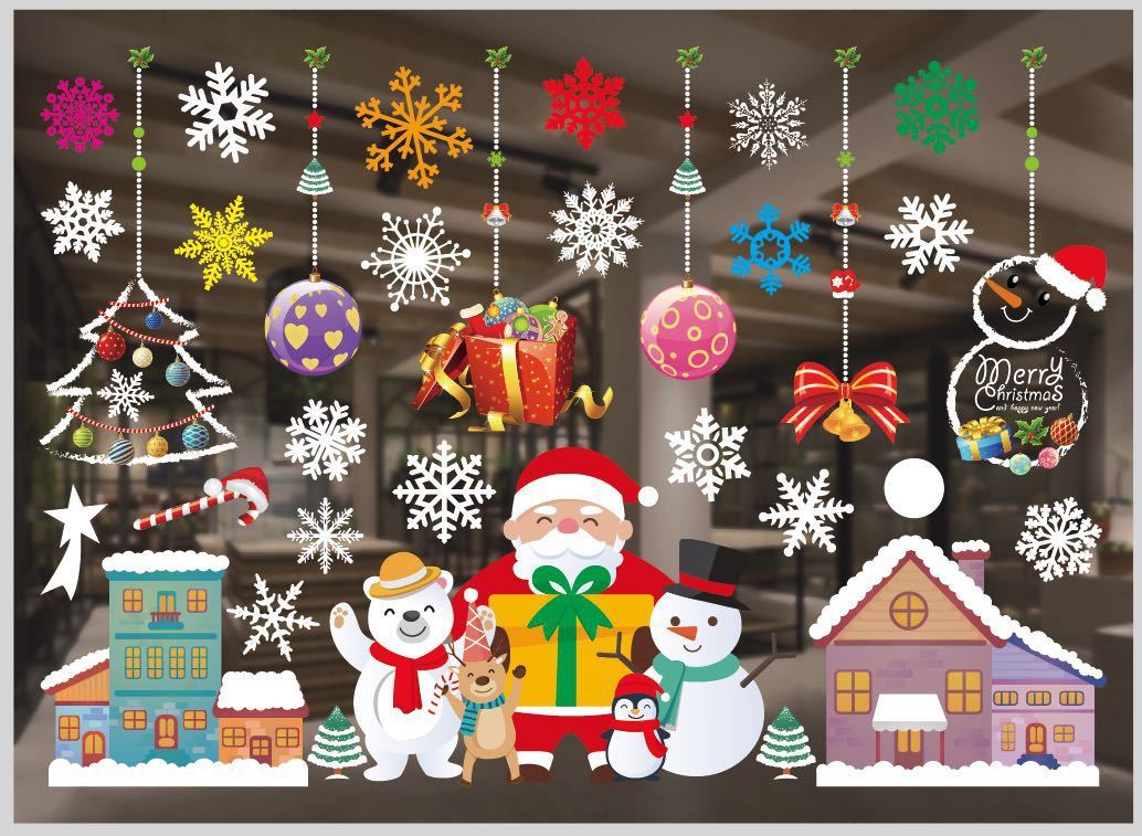 Christmas color window stickers