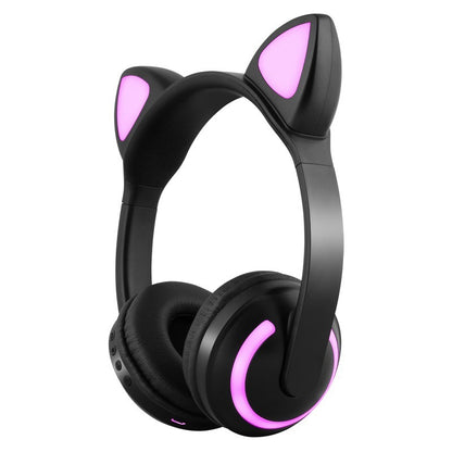 Wireless Cat Ear Headphones with Noise Reduction & LED Light