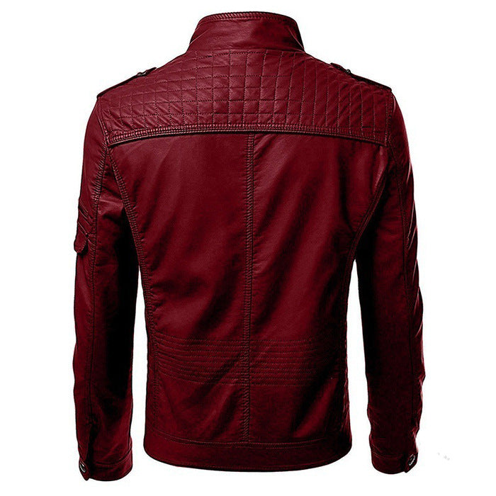 PU Leather Jacket | Slim & Zip-Up Design