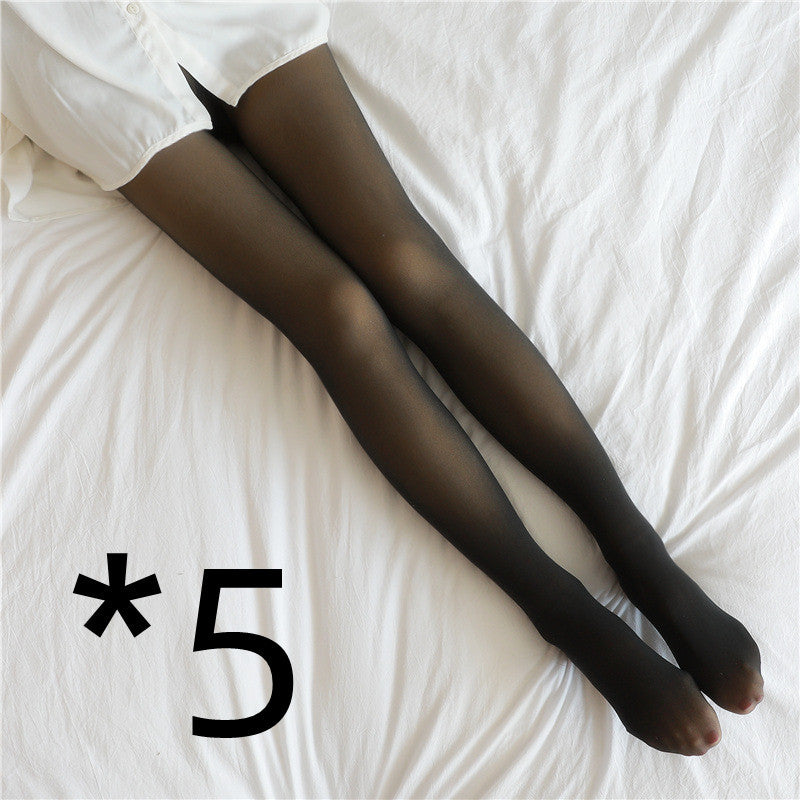 M2k Trends Fake Translucent Plus Size Leggings Fleece Lined Tights Fall And Winter Warm Fleece Pantyhose Women Fleece Lined Pantyhose Thermal Winter Tights