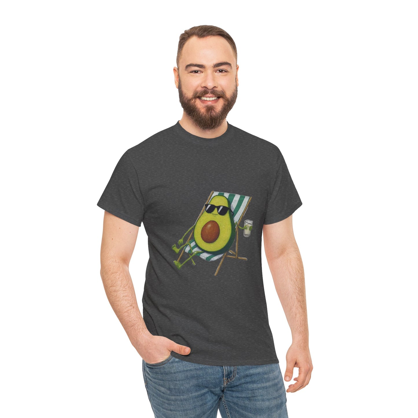 Avocado Print Unisex Heavy Cotton Tee: Comfort & Style for Every Day