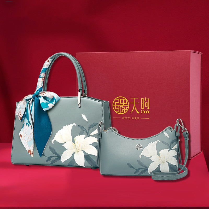 Bolso diagonal de cuero de moda práctico para el día de la madre