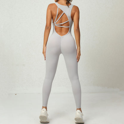 Women's Yoga Jumpsuit, Sleeveless, V-back"