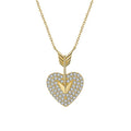 Sterling Silver Heart-Shaped Diamond Necklace