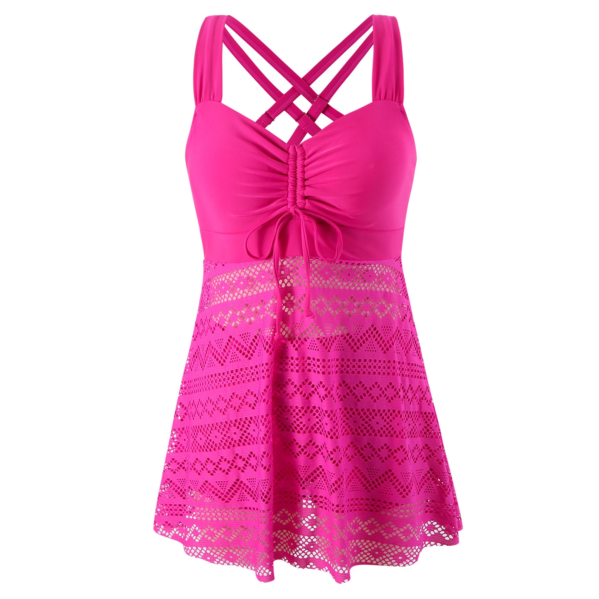 Women's Lace One-Piece Swimsuit Set | Solid Color with Matching Pants