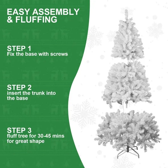 6ft PVC White Christmas Tree ,Environmentally Friendly Fireproof Artificial Christmas Tree