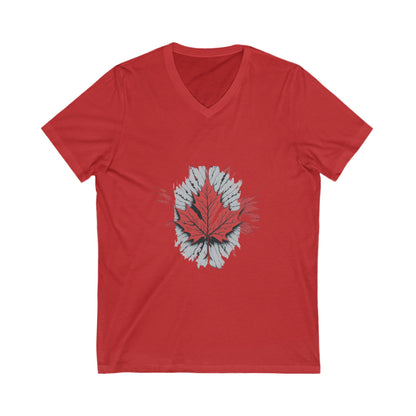 Canadian Comfort: Unisex Jersey Tee Short Sleeve V-Neck Tee