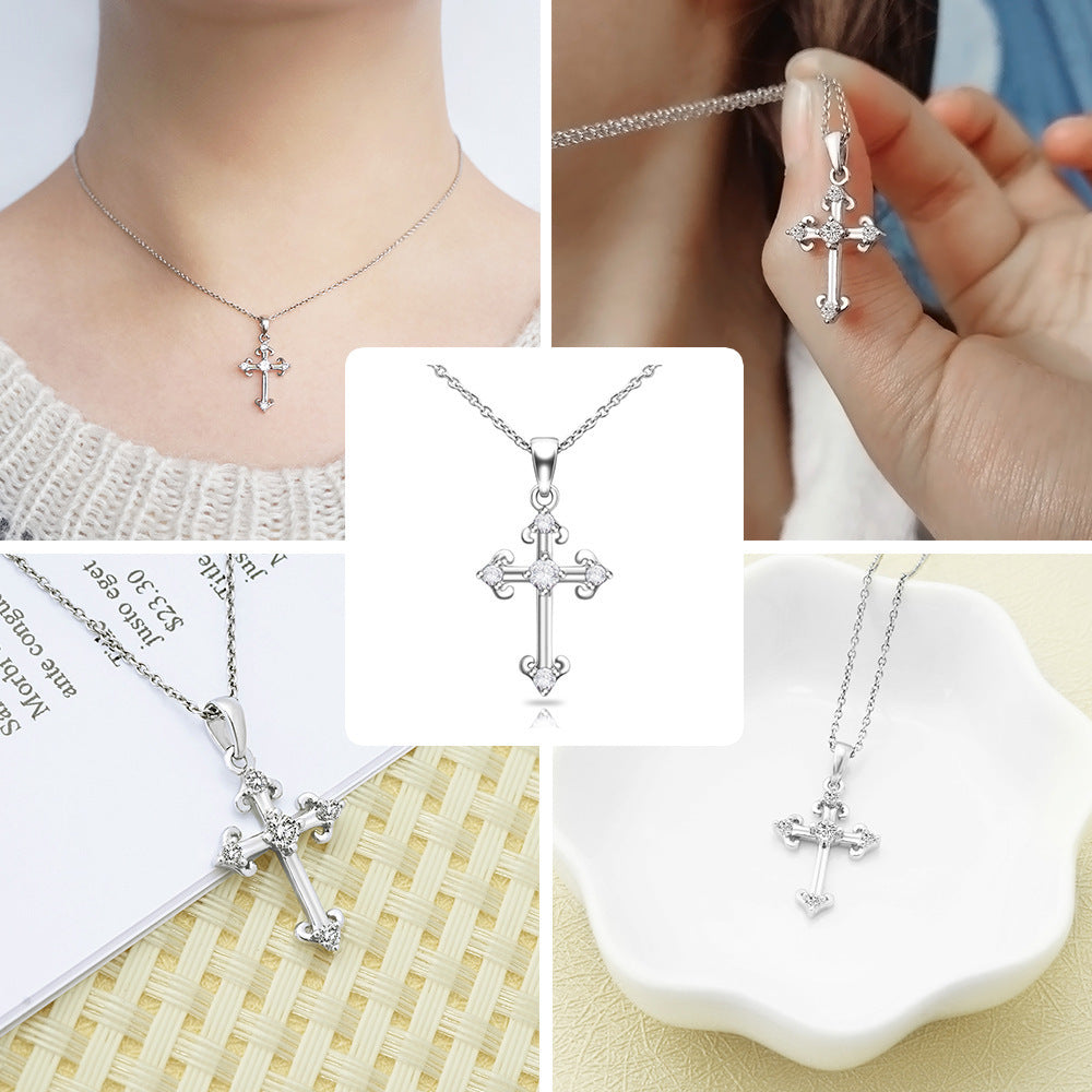 Gift Cross Diamond Necklace Mother's Day Thanksgiving Jewelry