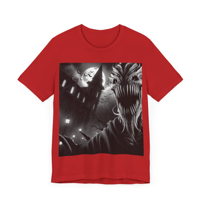 Halloween Creature Unisex Tee with a midnight scene