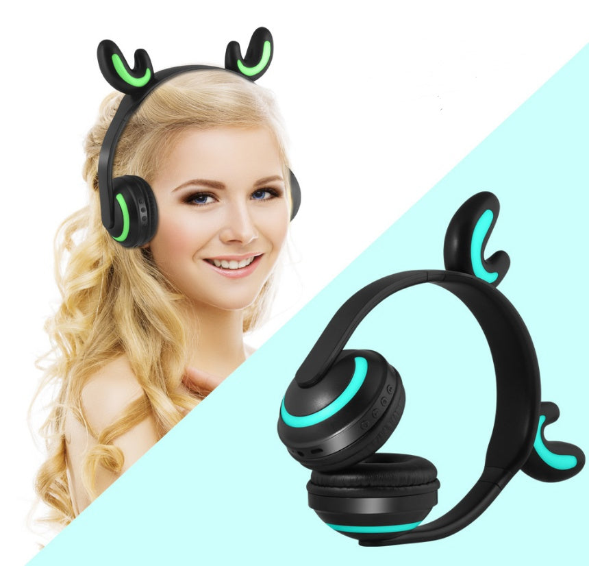 Wireless Cat Ear Headphones with Noise Reduction & LED Light