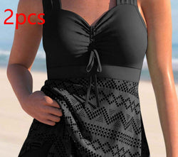 Women's Lace One-Piece Swimsuit Set | Solid Color with Matching Pants
