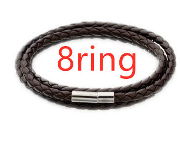 best Personalized Mens Braided Genuine Leather Bracelet Stainless Steel Custom Beads Name Charm Bracelet For Men With Family Names 7 shop online at M2K Trends for