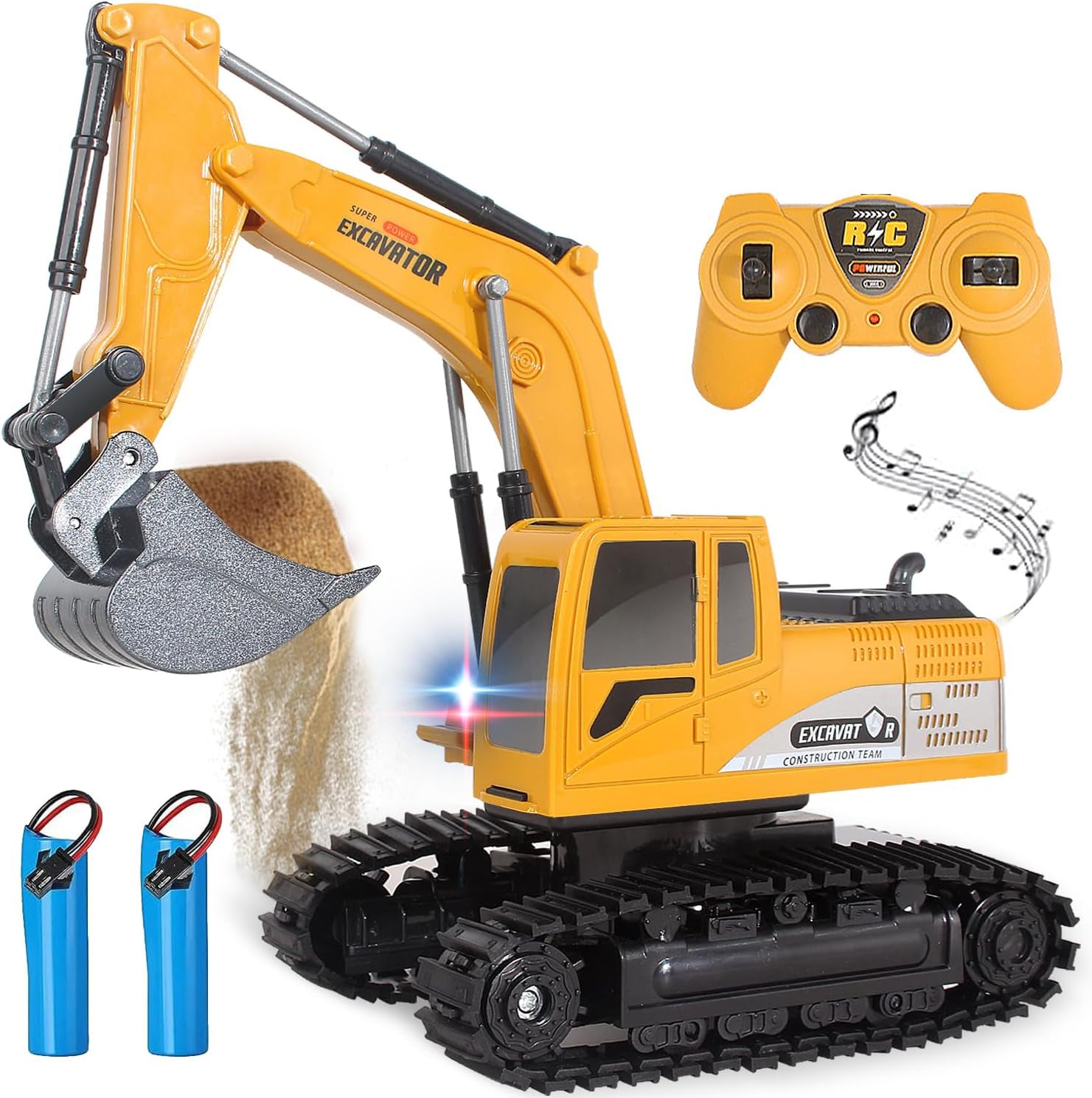 RC Remote Control Excavator Toy | 1/24 Scale Construction Digger with Lights & Sounds