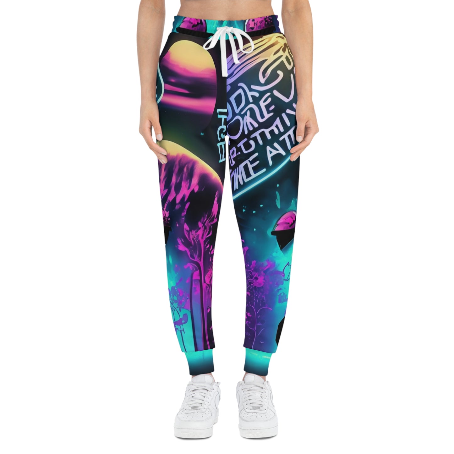 Glow-in-the-Dark  Athletic Joggers (AOP) Glow-in-the-Dark