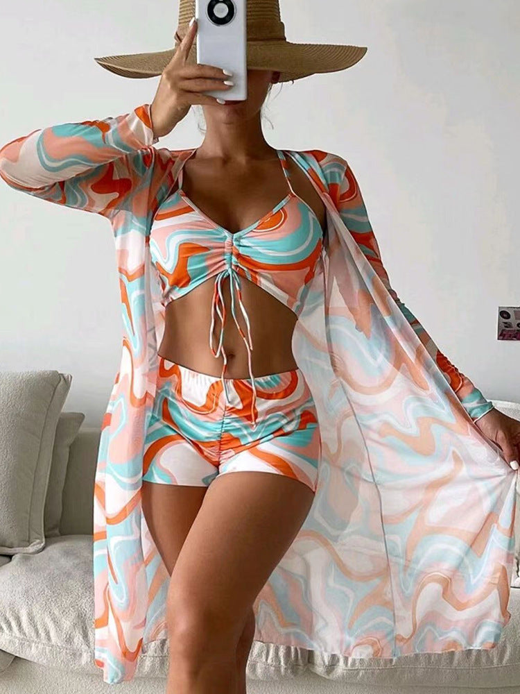 M2kTrends Affordable 3pcs Bikini & Sleeve Cardigan Set Women