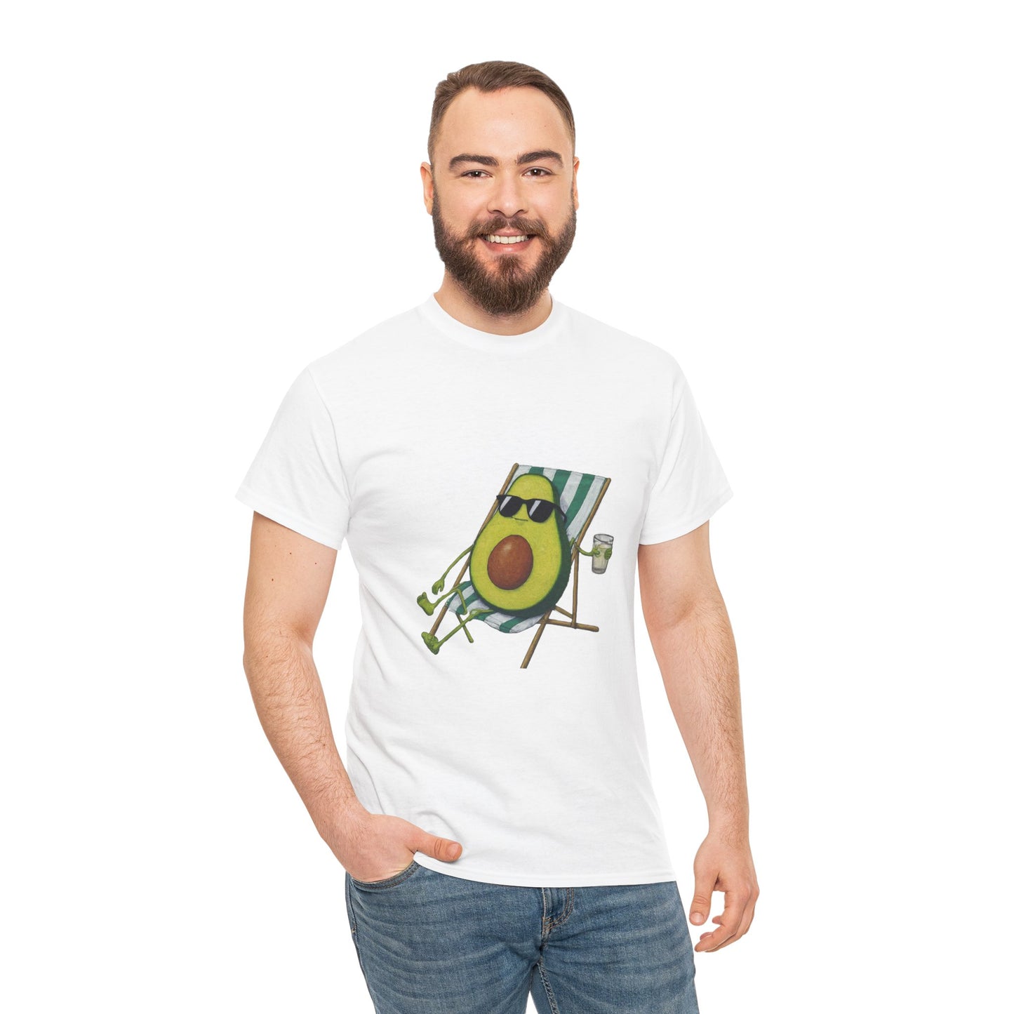 Avocado Print Unisex Heavy Cotton Tee: Comfort & Style for Every Day