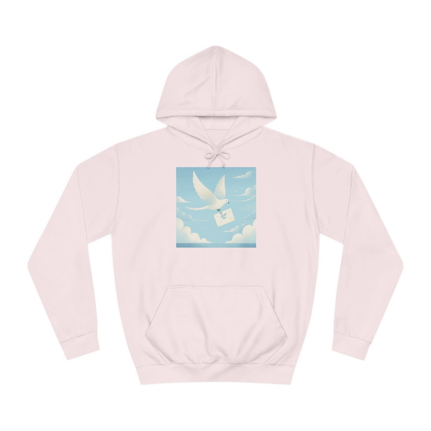 Bird Envelope College Hoodie - Pastel Romantic Minimalistic Design