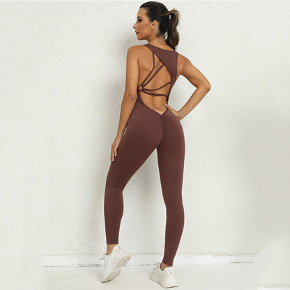 Women's Yoga Jumpsuit, Sleeveless, V-back"