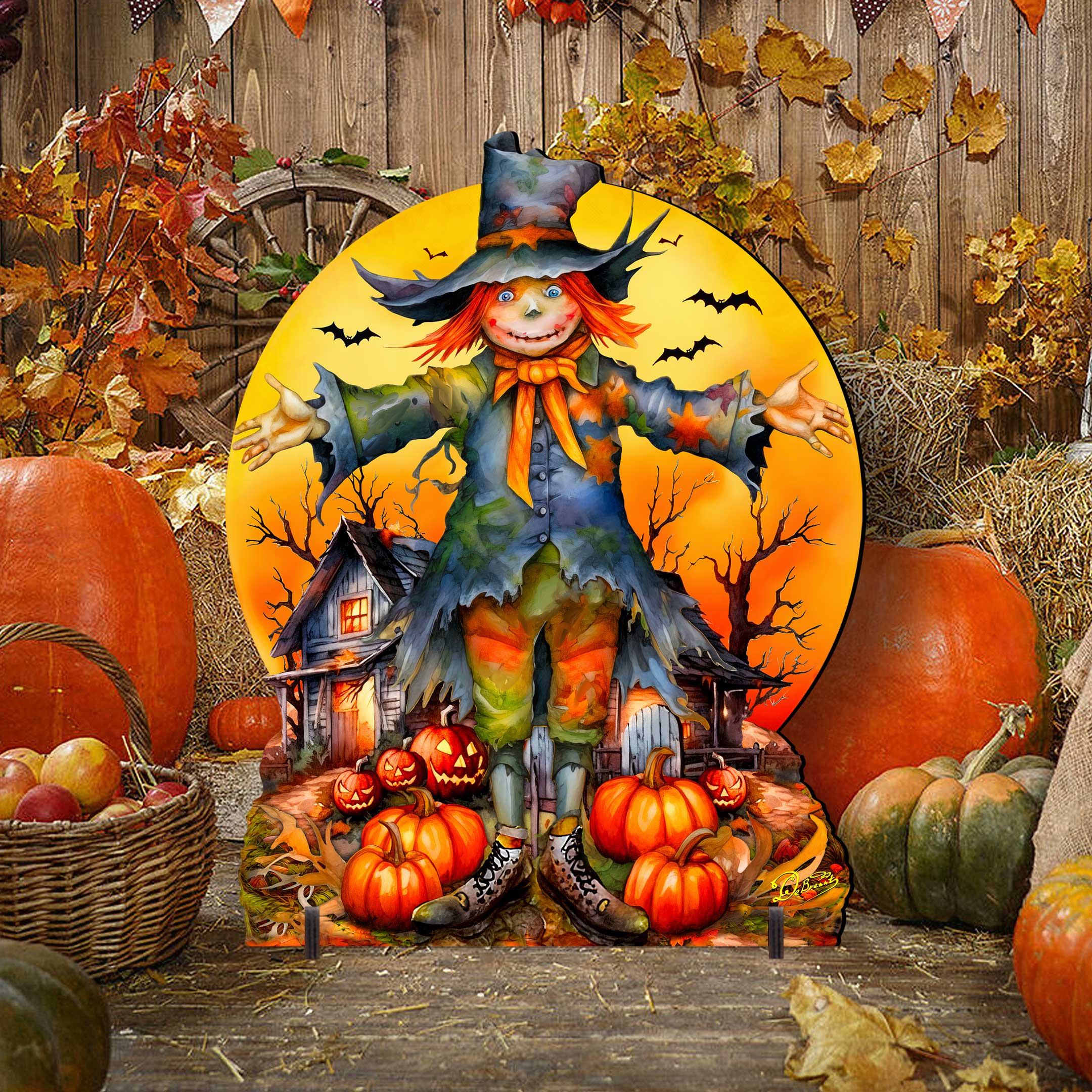Halloween Scarecrow Freestanding Decor - Halloween Outdoor Decor by G. Debrekht - Halloween Decor- 8652798F