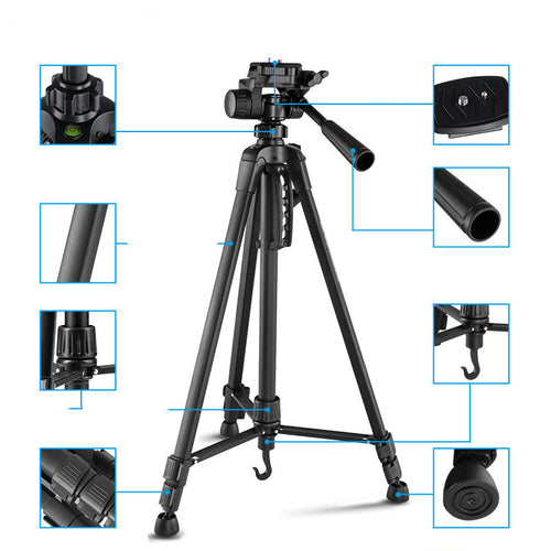 Aluminum Alloy Camera Tripod – 3-Section Portable Photography Stand