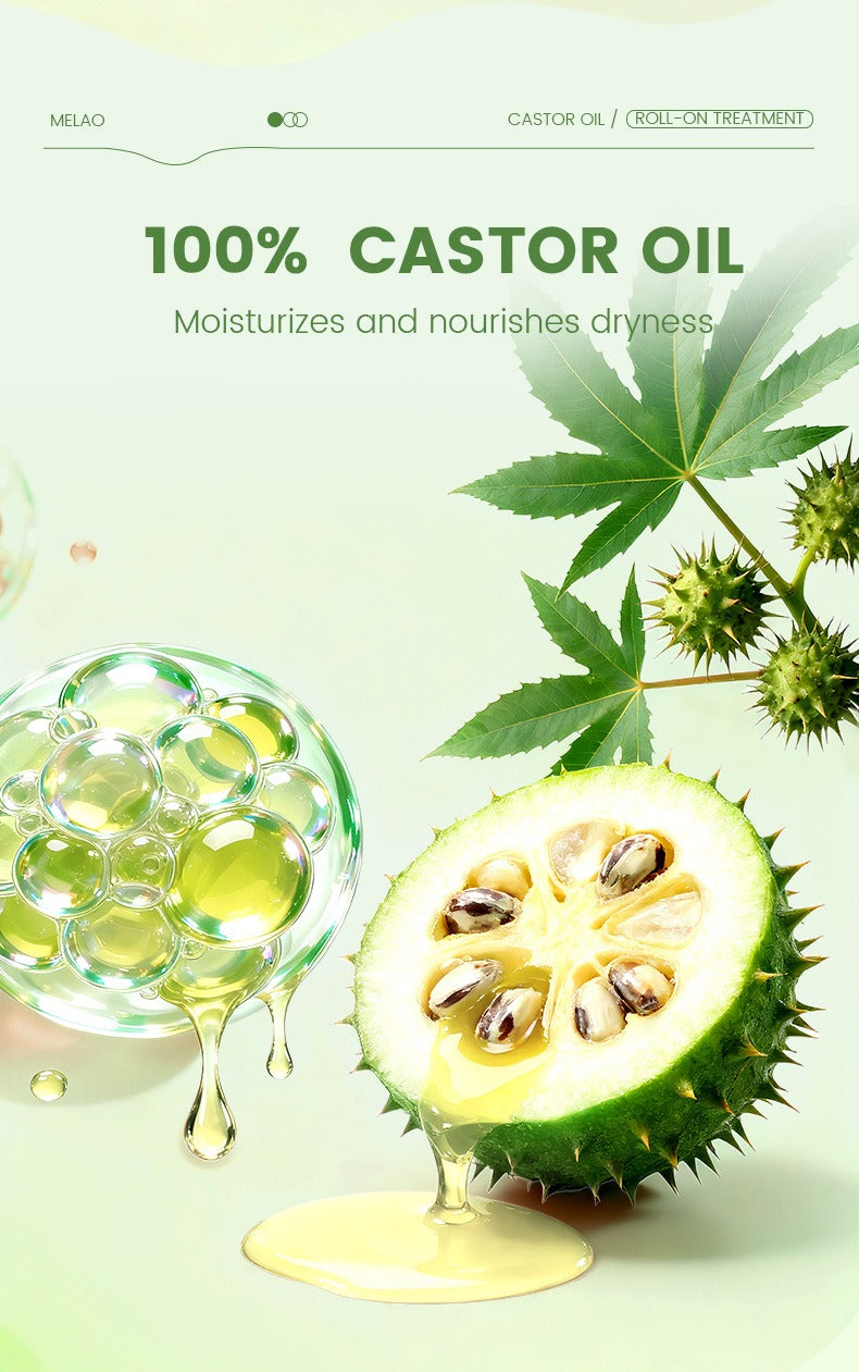 Castor Oil Roll-On for Hair Growth - 10ml Portable Scalp Nourishing Serum