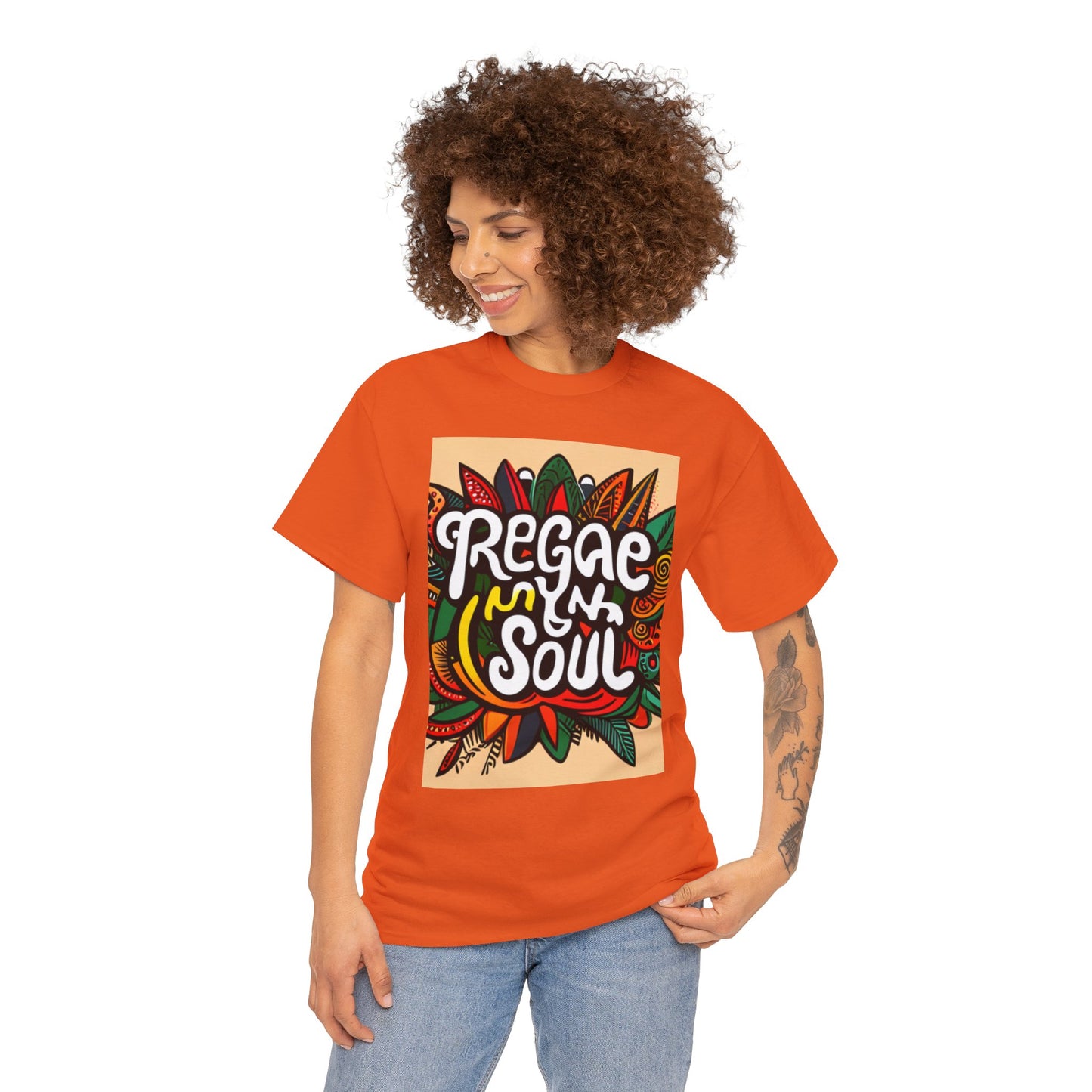 Reggae inna Yuh Soul Unisex Heavy Cotton Tee