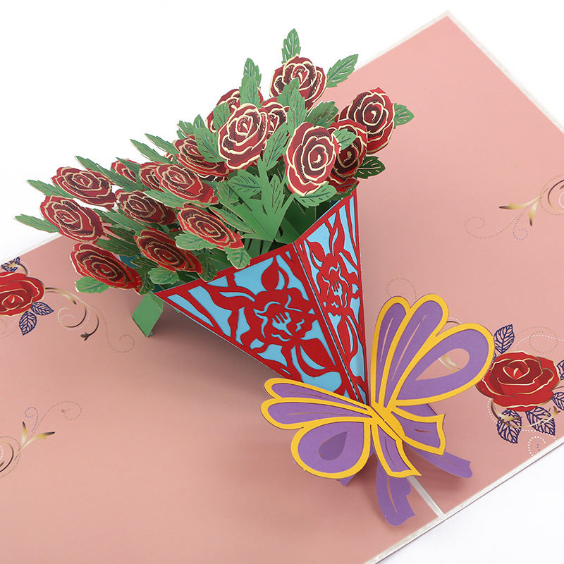 Mother's Day 3D Ornament 3D Bouquet Greeting Card