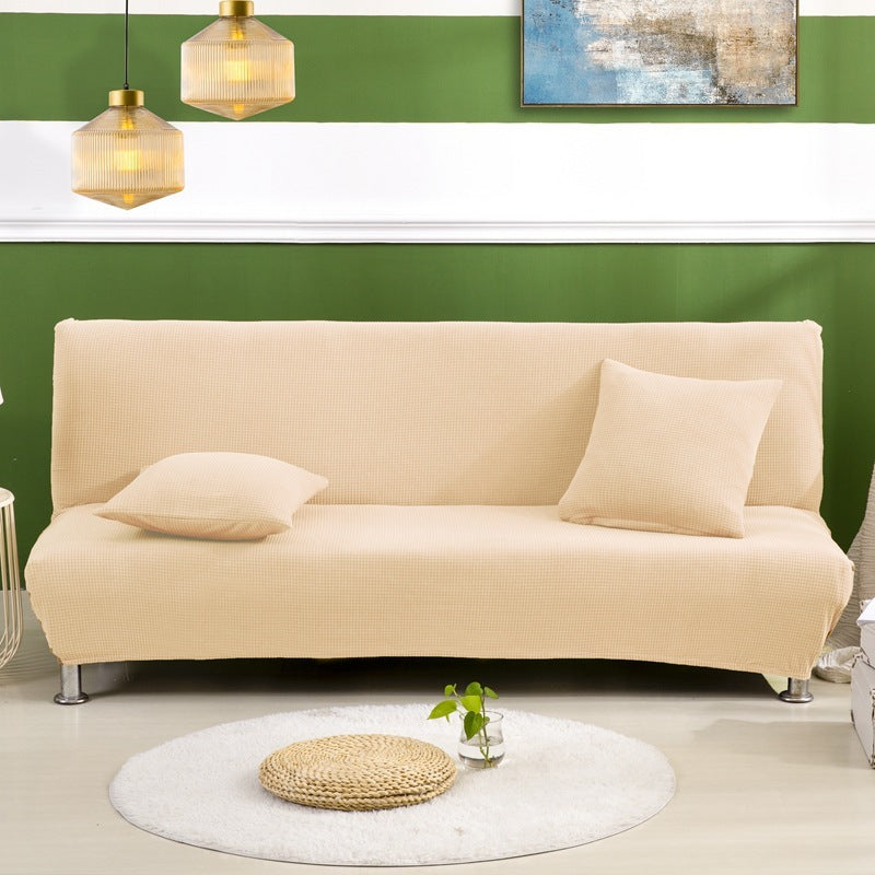 Armless Waffle Stretch Sofa-bed Cover Stretch Sofa