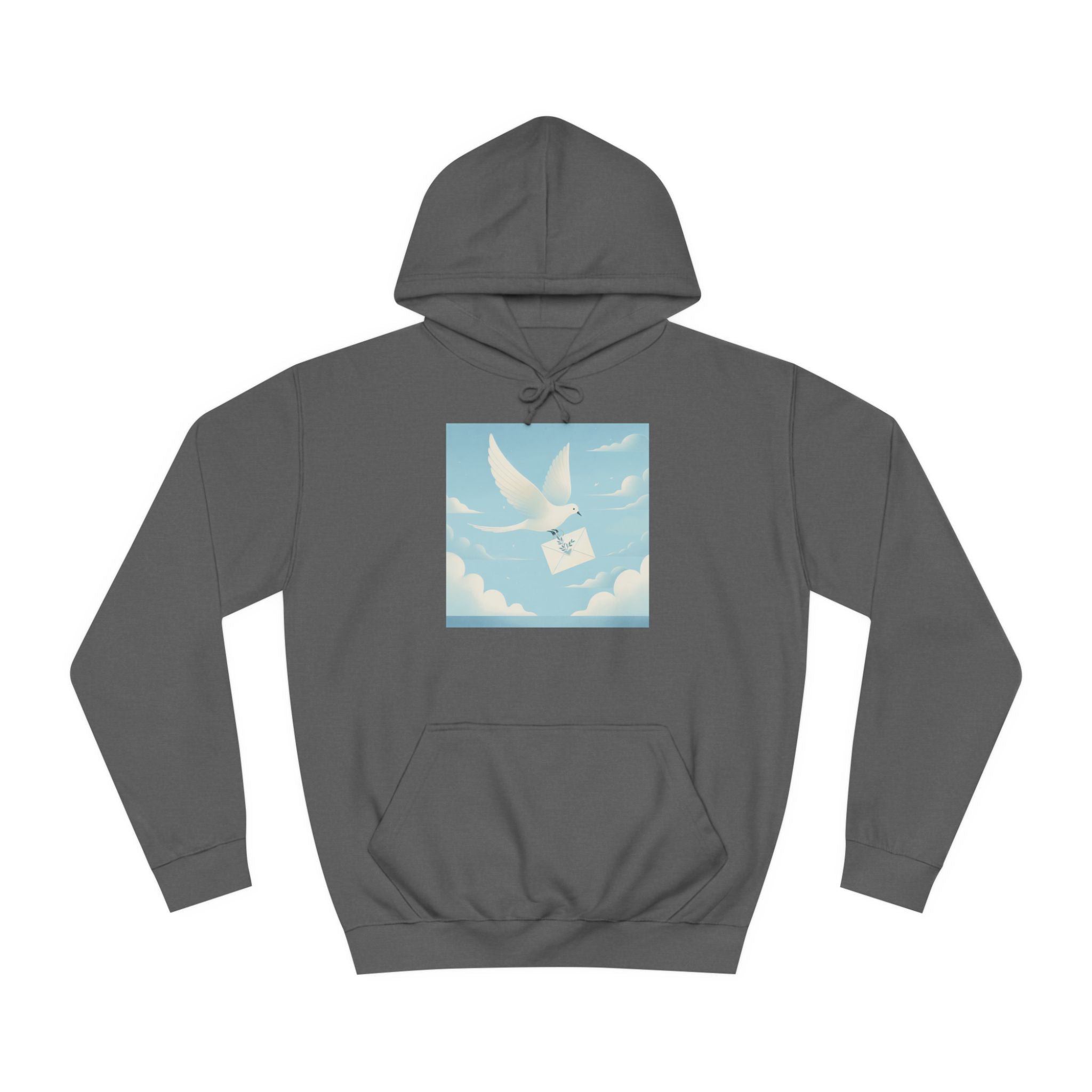 Bird Envelope College Hoodie - Pastel Romantic Minimalistic Design